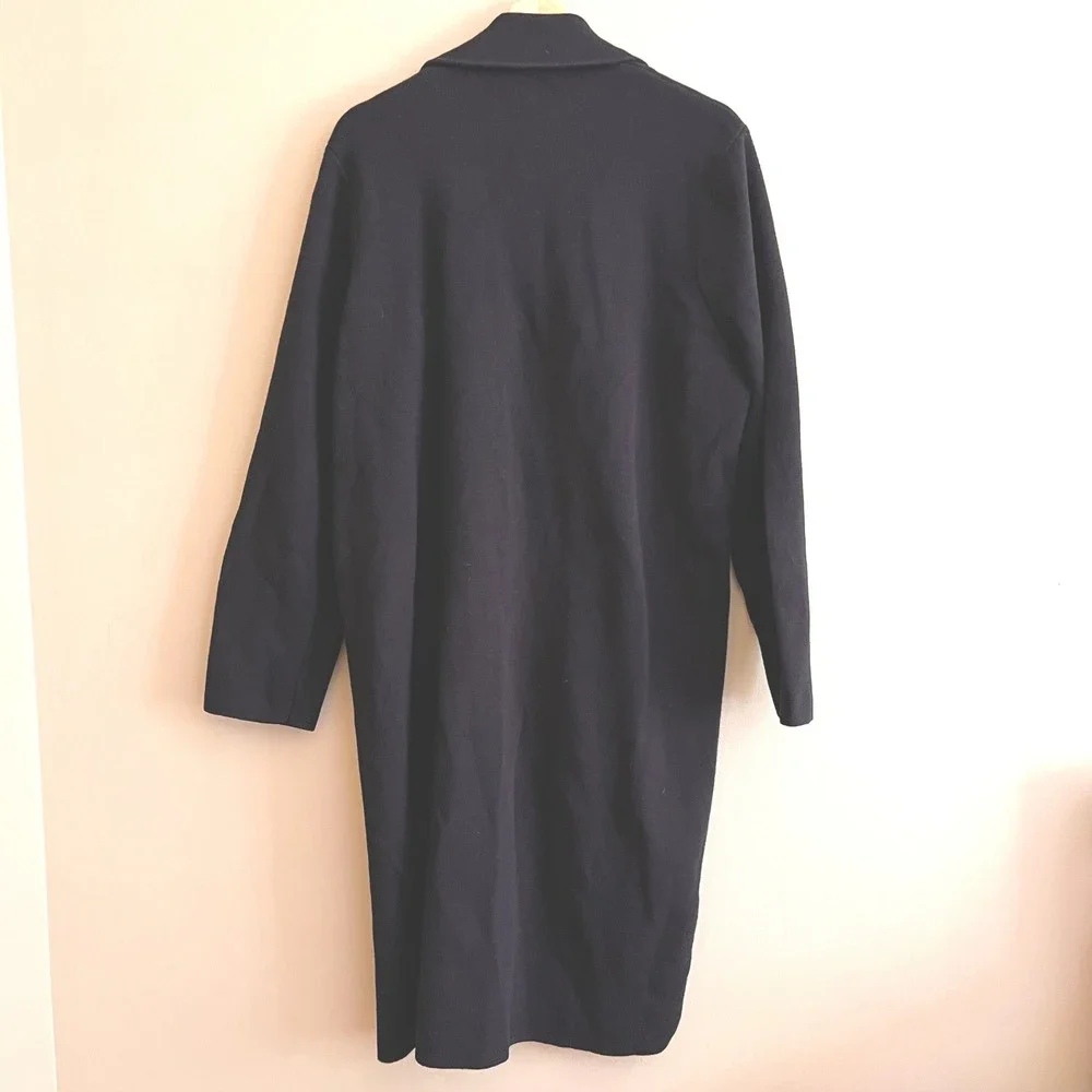 J. Crew Juliette Sweater Blazer Black Cotton Knit Cardigan Duster Jacket XL
